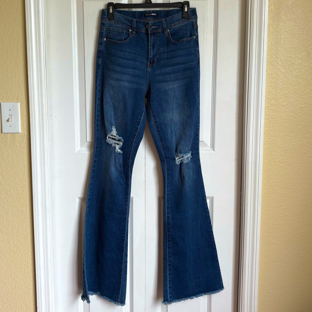 Flare blue jeans Fashion Nova